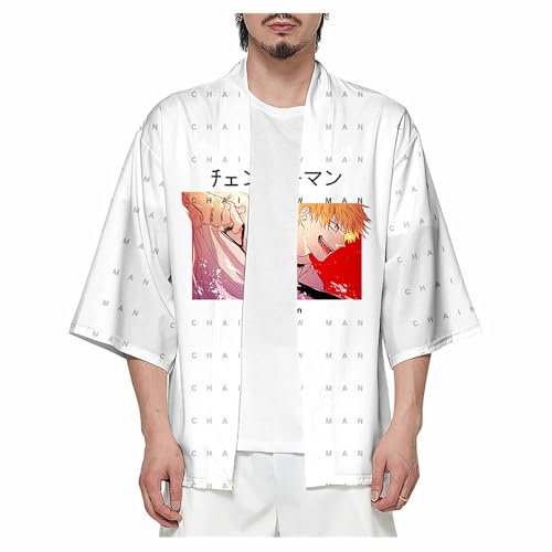 Anime Manga Chainsaw Man Denji Cartoon Kimono Haori,Unisex Cloak Cape for Chainsaw-Man Fans Cosplay Or Gift