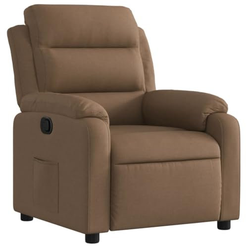 vidaXL Relaxsessel, Sessel mit Liegefunktion, Fernsehsessel Verstellbare Rückenlehne Fußteil, Liegesessel Ruhesessel Polstersessel, Braun Stoff