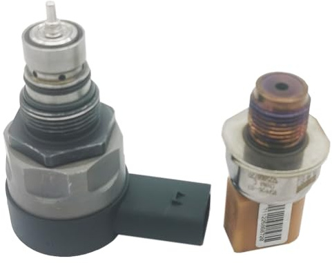 Amrxuts 057130764H & 03L906054A Fuel Rail Pressure Control Valve & Sensor Compatible with AU-DI A3 for A4 A5 A6 A8 Q3 Q5 Q7 TT for BEETLE Go-lf for Jetta for Pas-sat Touran for Touarge 2.0 3.0 TDI