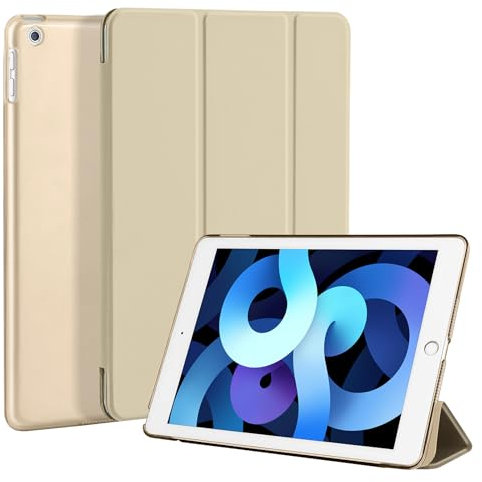 4UBonLife Hülle für iPad 9,7 Zoll 6./5. Generation 2018 2017,Schlank Leicht Harte Schutzhülle Transluzent Matt Rückseite Cover für iPad 5/6, Gold