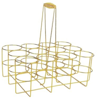 Aymzbd Porta Botellas de Agua Organizador Portátil con Asa y Soporte para 12 Botellas Hecho de Acero Inoxidable Adecuado para Deportes de Equipo Gimnasio, Oro, 29.5 cm x 22 cm x 32 cm