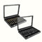 YKUKIZEE 2 Pack Necklace Box with Clear Lid, Velvet Necklace Organiser Box with 20 Hooks, Lockable Black Necklace Display Storage Box Dustproof for Jewellery