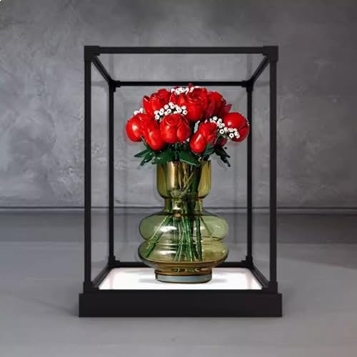 CHIFENMS Acrylic Display Clear Collector's Box, Compatible with Lego 10328 Rose Bouquet Building Block Model Dust Storage Box Display Box (Box Only) (Style 2)