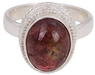Anello di fidanzamento in argento Sterling 925 con tormalina rosa, anelli tradizionali da donna, Pietra preziosa, Tormalina rosa