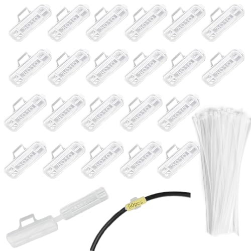 RXKFIGX 50 Pezzo Segnacavi Elettrici in Materiale di Nylon Scatola per Etichette Impermeabili per Cavi Fascette per Cavi Bianche Etichette per la Marcatura e la Classificazione di Vari