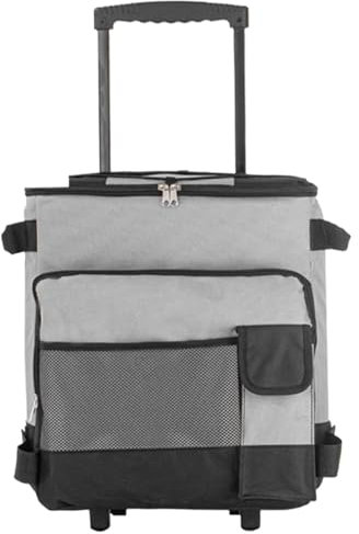 Nevera con Ruedas Y Asa Bolsa Térmica Grande Y Plegable De 43 L con Tirador Nevera Portátil Impermeable con Ruedas Bolsa Térmica Aislante con Cierre De Cremallera Y Múltiples Bolsillos para Playa