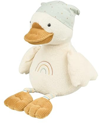 Sterntaler Kuscheltier XL Edda - Plüschtier aus Flausch kombiniert mit Cord & Jersey - Kinder und Baby Spielzeug gefüllt mit Polyesterwatte - treuer Begleiter zum Entdecken, Kuscheln & Spielen, weiß