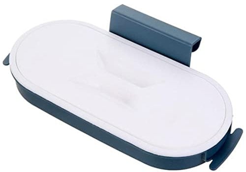 Cupboard Door Trash Bag Organizer Garbage Bag Holder Trash Bag Hanging Bracket Waste Bin Hanger Organizer for Kitchen Cupboard Door Dark Blue