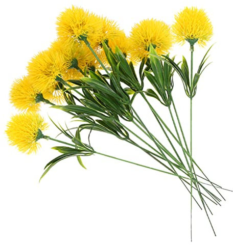 GREENADSCAPE Künstlicher Löwenzahn Blumenstrauß Kunststoff Dekoration Für Hochzeiten Elegante Kunstblumen Naturgetreue Pflanze Schöner Blumenschmuck Home Decor Ornament