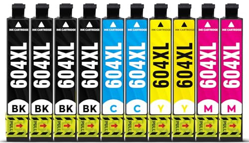 INK E-SALE 604 604XL Druckerpatronen kompatible für Epson 604 XL 10er-Pack für Expression Home XP-3200 XP-3205 XP-4200 XP-4205 XP-2200 XP-2205 Workforce WF-2910 WF-2930 WF-2935 WF-2950