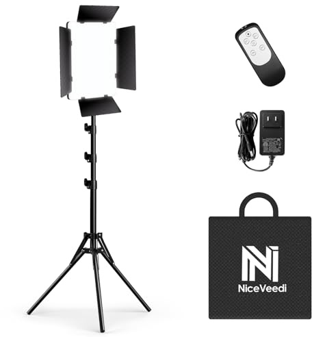 Fotografie Beleuchtung 36W Bicolor Studio Licht, CRI 95+, Dimmbarer AC Adapter, LED Video Light Kit mit Fernbedienung und 72 Zoll Stativ, Licht für Video/YouTube Aufnahme