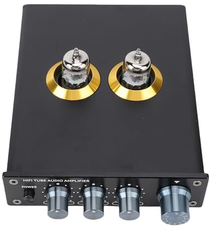 Pyhodi Amplificateur à Tubes, Préampli à Vide, Récepteur Stéréo HD, Mini Amplificateur de Puissance HiFi pour Haut-parleur Actif, Amplificateur Stéréo à Tubes HiFi, (Prise UE)