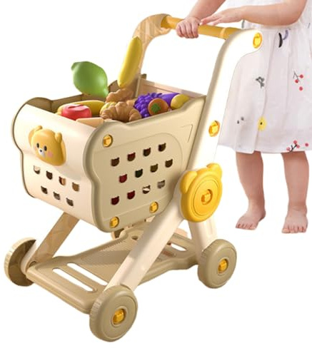 Carrello per bambini,Carrello giocattolo della spesa con set di gioco | Attività di apprendimento