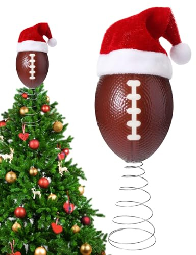 Sionhiuo Christbaumspitze - Weihnachtsmannhut Fußball Baumspitze Dekoration,Weihnachtstischdekoration | Für Außenbereich Innenbereich Winter Studio Kinderzimmer Zuhause Tür Wohnzimmer Party