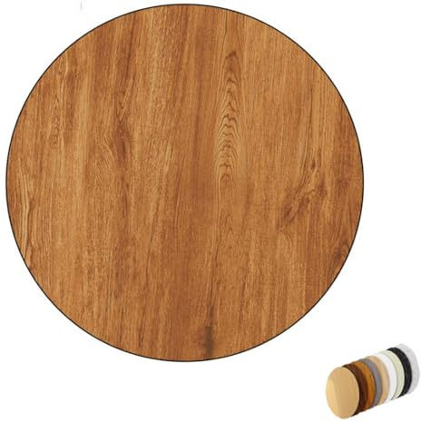 ZIUSFAC Holzplatte 50 60 70 80 90 100cm Runde Tischplatte Ersatzplatte Gartentisch Tischplatte Holz Arbeitsplatten Für Balkontisch Küchentisch(Brown,60cm/23.6in)