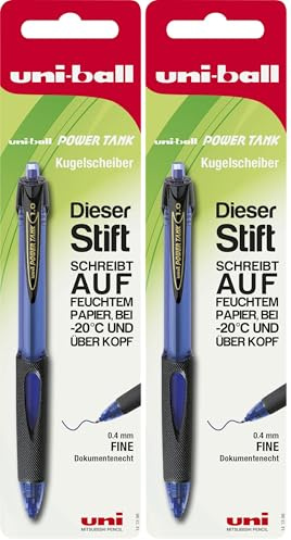 Uni-Ball 141396 - Kugelschreiber Powertank, 1,0 mm, blau, 1 Stück (Packung mit 2)