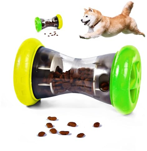 AUSCAT Hundespielzeug Leckerli, Interaktives Futterspielzeug für Kleine und Mittelgroße Hunde, Hundespielzeug Leckerli Spender zur Förderung der Intelligenz(Nicht für Aggressive Kauer)(Gelb & Grün)