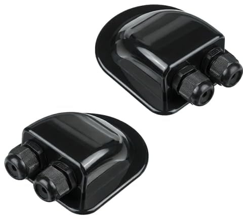 Larebidtex 2 passacavo per tetto, IP68, impermeabile, ABS, doppio passacavo solare, condizionatore, camper, roulotte, barche, colore nero
