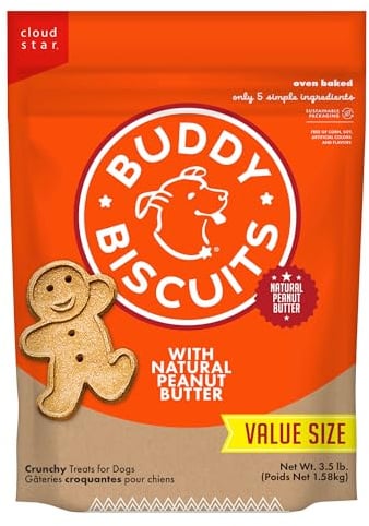 Buddy Biscuits Crunchy Dog Treats, Peanut Butter, 3.5 lbs. Bag