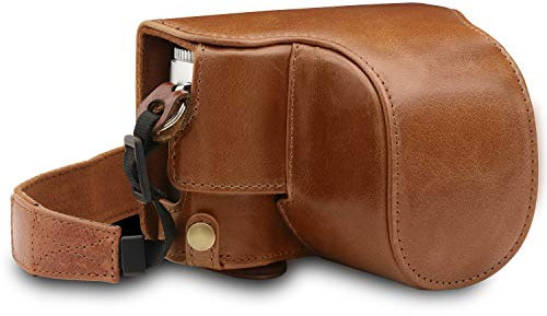 Megagear Immer bereit mit der mit Leica D -Lux 7 kompatibelen echten Lederkamera -Hülle - Braun