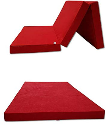 Odolplusz Faltmatratze Klappmatratze Matratze faltbar klappbar Gästematratze Reisematratze (Rot, 120x200x10 cm)