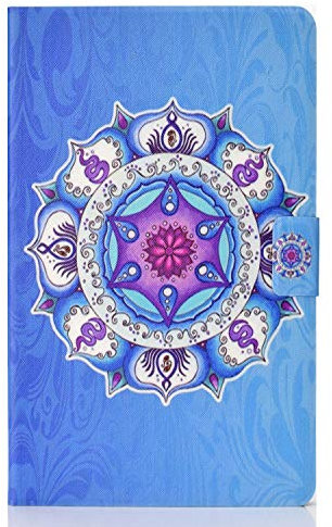 Cover Galaxy Tab E 9.6, Lspcase Custodia Portafoglio Samsung Tab E 9.6 Pollice Supporto Magnetica Case Flip Cover con Slot per Schede per Samsung Galaxy Tab E 9.6 SM-T560 / SM-T561 Mandala Blu