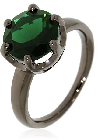 XEN Ring mit 10 mm Chromdiopsid-HT Quarz ca. 3,6 ct. Black Rhodium 58 (18.5)