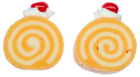 Miniblings Biskuitrolle Ohrstecker Stecker Ohrringe Kuchen Torte Biscuit ORANGE - Handmade Modeschmuck I Ohrringe Stecker Ohrschmuck