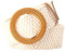 Porbbow Ceinture pour femmes ceinture large en paille ceinture à boucle ronde robe tissée élastique ceinture décorative Blanc