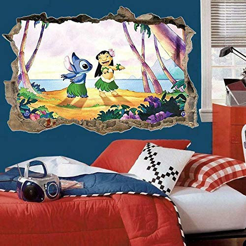 Stickers muraux & Stitch mur fissure affiche enfants chambre papier peint vinyle autocollant Art
