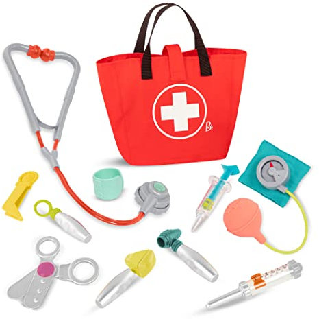 B. toys Arztkoffer Kinder 11 Teile mit Zubehör – Tasche, Fieberthermometer, Spritze, Stethoskop und mehr – Spielzeug ab 18 Monaten