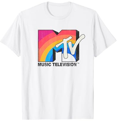 MTV Logo Solid Rainbow Style T-Shirt