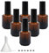 Agidea 6PCS Empty Nail Polish Bottles Amber 15ML/0.5 oz, Empty Dark Glass Refillable Nail Polish Bottles with Brush & Mixing Balls & Funnels,Brown