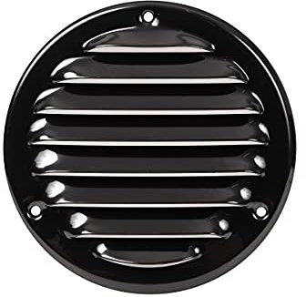 MS Beschläge Metall Schlitzgitter rundes Lüftungsgitter Kiemengitter Lamellengitter Insektenschutzgitter Be- und Entlüftungsgitter (Außendurchmesser 140mm, Schwarz)
