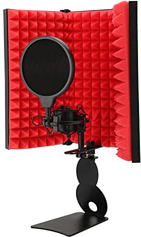 Mic Stand with Isolation Shield, Sound-proof Sound Proof Foam Panels for Radio for Broadcasting Studio for Recording for Anchor