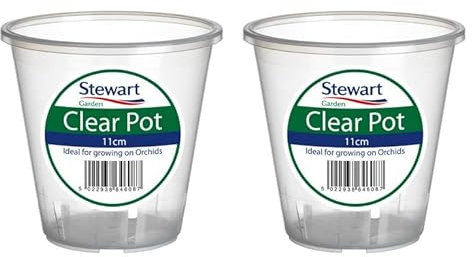 2 x Clear Orchid Pots Plastic Orchid Flower Plant Pot For Optimal Growth 11cm