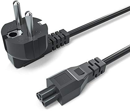 QYD 1.8M C5 Cable de alimentación 3 Pines Adaptador del portátil Cloverleaf Cable reemplazo para Cable Original Power Cord Monitor TV Impresoras HP Epson Canon Laptop Cargadores de Ordenador portátil