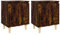 vidaXL Tables de Chevet avec Pieds en Bois 2 pcs, Armoires de Nuit avec Compartiment, Armoires de Lit, Meubles de Rangement Chambre, Chêne Fumé