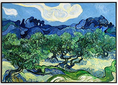 JOPRICO Vincent Van Gogh Druck - Olivenbäume mit den Alpillen im Hintergrund 1889 Größe 30x42cm (A3)
