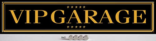 AGDeko® Blechschild 46x10cm VIP Garage mit Magnete