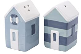 CGB Giftware | Beach Hut Salt and Pepper Shaker Pots | Gift Box | Kitchen Table Top Accessory | Gift for Home | Harbour House Collection | GB06854