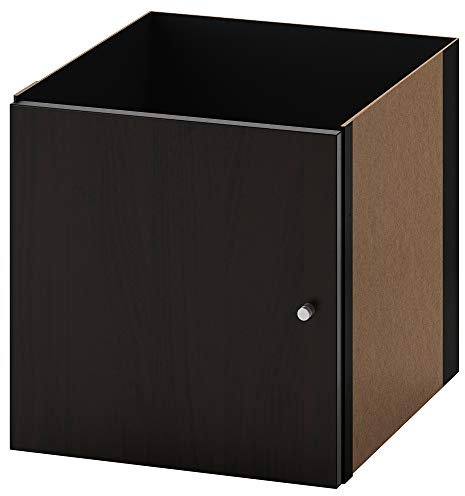 IKEA KALLAX Einsatz mit Tür, 33x33cm, Schwarz-Braun