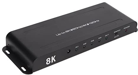 HDMI Switch 8K 60Hz Video Splitter, UHD 4 In 1 Out HDMI Switcher für Harmony für für Pro für Fire TV, 40 Gbps High Speed HDMI Hub mit Fernbedienung