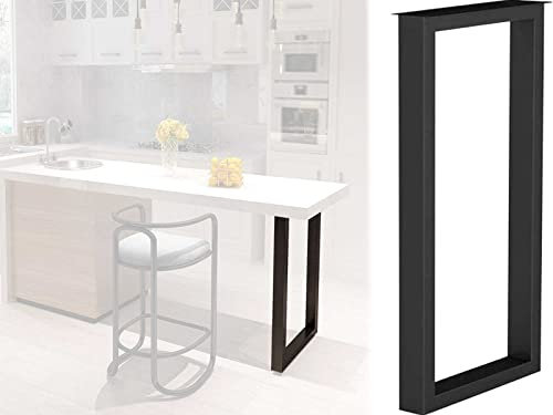 Pieds de Table en métal pour Cuisines Modernes, Tables de Bar et de Salle à Manger, Forme rectangulaire, Hauteur optionnelle 70/100cm, Pieds de Table avec Base protectrice pour Un Support Stable
