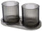ACMEDE 2 Stück Waschen Zahnputzbecher und Becherhalter transparent, Mundwasser Tasse 350ml, Streifendesign Zahnputzbecher Kunststoff Mundwasserbecher für das Badezimmer für Erwachsene