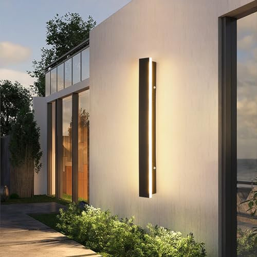 Applique D'extérieur 60cm, Applique Chaude Avec Éclairage Latéral, Panneau Acrylique À Plus De 95% De Transmittance Applique Moderne, Ip65 Étanche Applique Minimaliste Pour Le Jardin