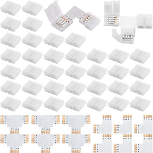 LED Strip Verbinder Verlängerung Eckverbinder LED Streifen Befestigungsclips Für 10mm 4 Polig RGB 5050