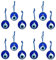 Türkisches Auge zum Aufhängen, Glas gegen den bösen Blick, Glücksbringer, 4 cm Durchmesser mit Gewinde und Schnur, Nazar Boncuk, Evil Eye (12)
