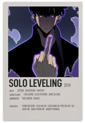 EKoKim Solo Leveling Anime-Poster, dekoratives Gemälde, Leinwand, Wandposter und Kunstdruck, modernes Familienschlafzimmer-Dekor-Poster, 20 x 30 cm