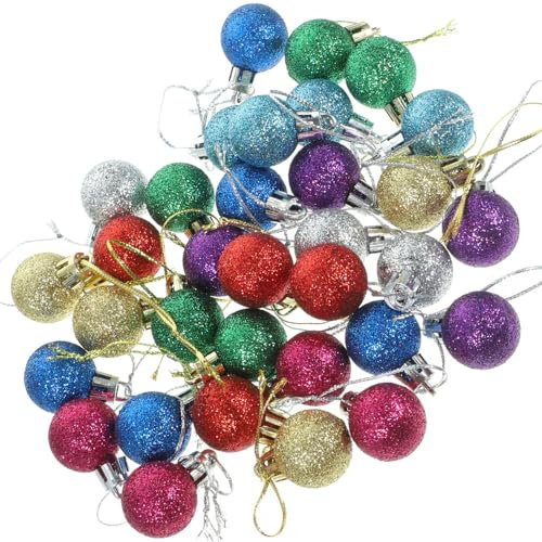 Baluue 80stücke Mini Weihnachtskugeln Glitzernde Christbaumdekoration Weihnachtsbaum Tischdeko Und Festliche Anlässe Wiederverwendbar Bruchsicher